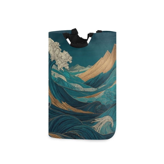 Laundry Basket Laundry Hampers Storage Basket Store Clothes Lightweight and Foldable Cartoon Green Mountains