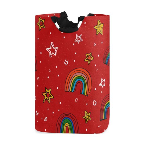 Laundry Basket Laundry Hampers Storage Basket Store Clothes Lightweight and Foldable Cartoon Red Rainbow