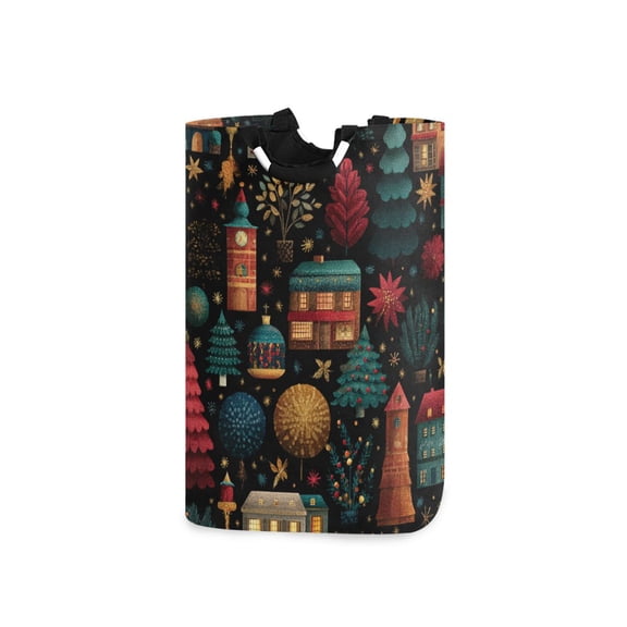 Laundry Basket Laundry Hampers Storage Basket Store Clothes Lightweight and Foldable Christmas House Pattern