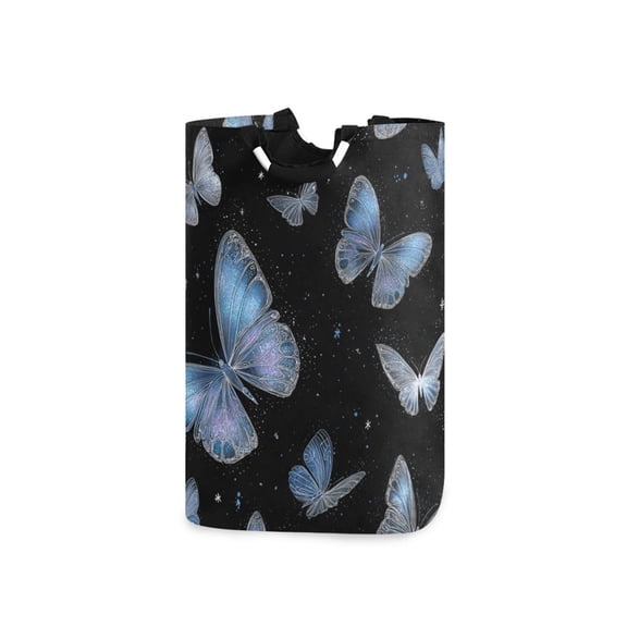 Laundry Basket Laundry Hampers Storage Basket Store Clothes Lightweight and Foldable Cute Blue Butterflysnowflakes