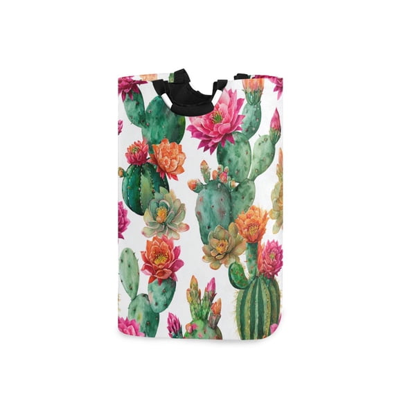 Laundry Basket Laundry Hampers Storage Basket Store Clothes Lightweight and Foldable Green Cactus Pattern