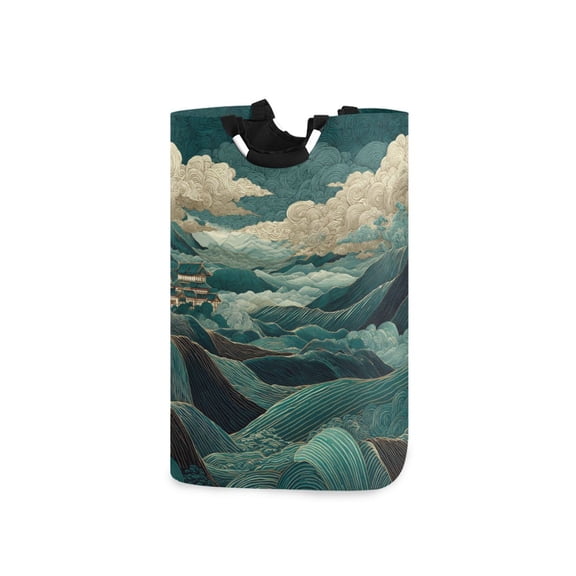 Laundry Basket Laundry Hampers Storage Basket Store Clothes Lightweight and Foldable Green Mountains