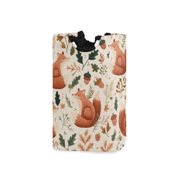 Laundry Basket Laundry Hampers Storage Basket Store Clothes Lightweight and Foldable Playful Foxes Red Acorns