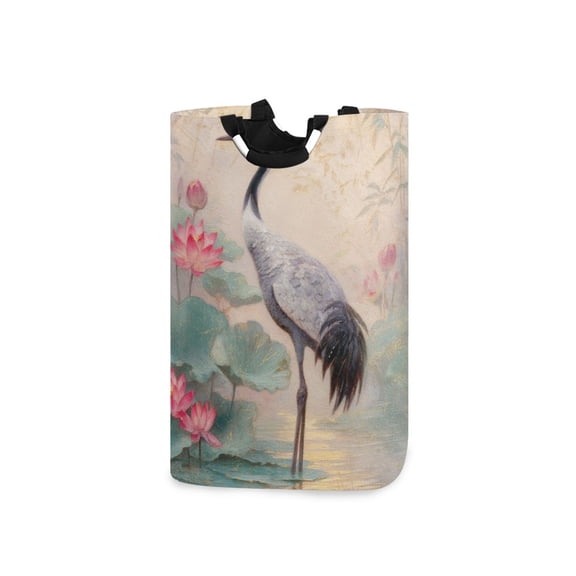 Laundry Basket Laundry Hampers Storage Basket Store Clothes Lightweight and Foldable Poised Crane Water