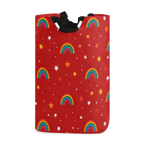 Laundry Basket Laundry Hampers Storage Basket Store Clothes Lightweight and Foldable Red Rainbow