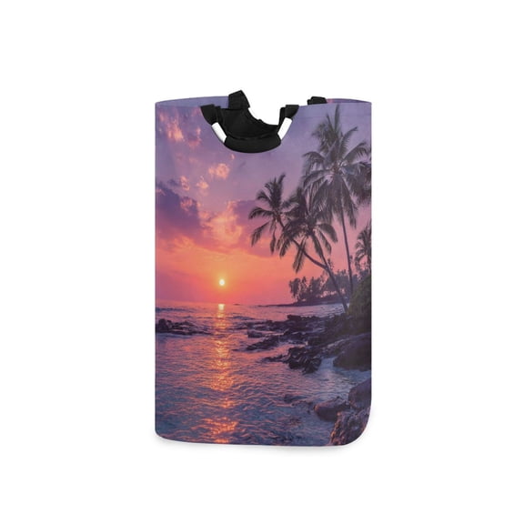 Laundry Basket Laundry Hampers Storage Basket Store Clothes Lightweight and Foldable Sunset at The Seaside