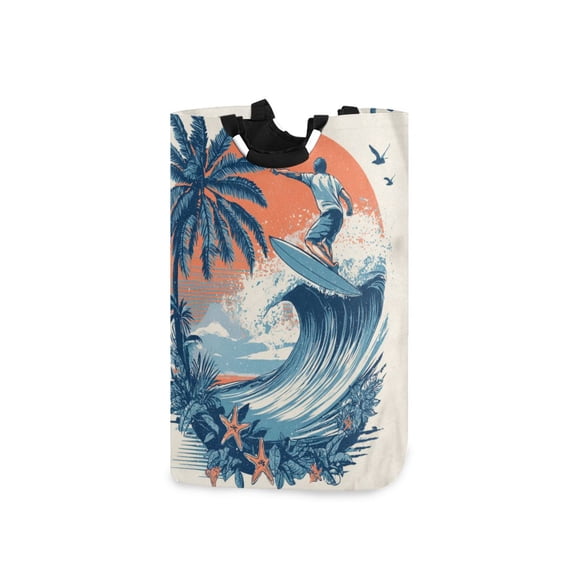 Laundry Basket Laundry Hampers Storage Basket Store Clothes Lightweight and Foldable Surfers Palm Tree Waves