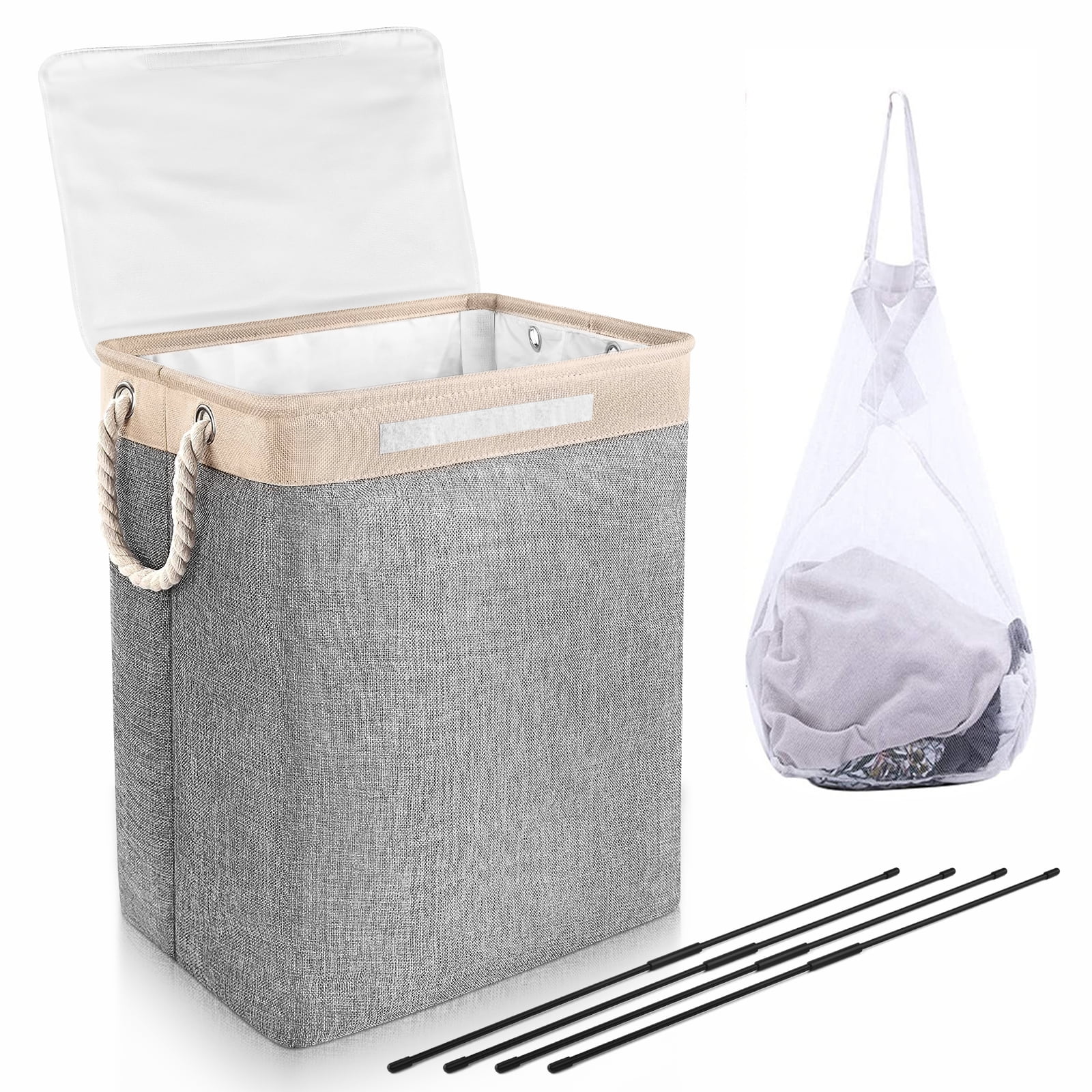 240L Laundry Hamper, Large Blanket Storage Basket Sorter 3 Section Bag  Organizer Review - YouTube