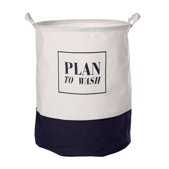 Laundry Basket with Long Handle for Easy Carry, Large Double Color Round Hamper, Waterproof Freestanding Clothes Storage Organizer for Bedroom for Clothes, Toys, and Towels