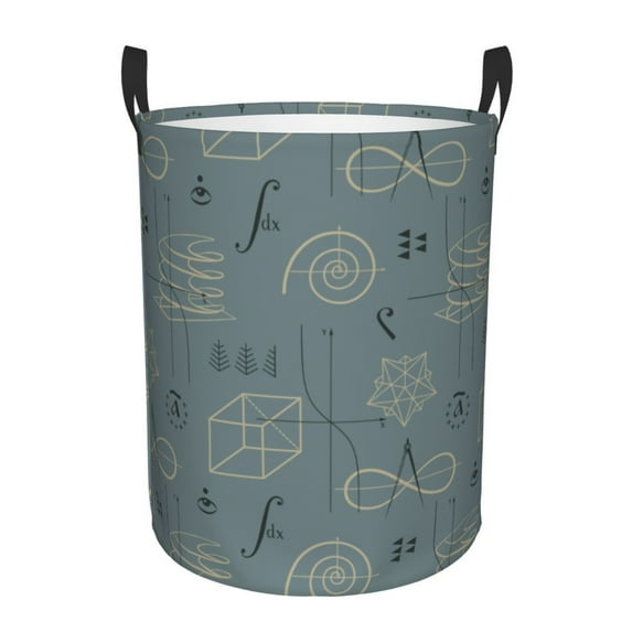 Laundry Basket, Math Print Quadrant Waterproof Laundry Hamper With Padded Handles, Clothes Hamper For Laundry, Bedroom, Dorm, Towels, Laundry Bin Easy Storage