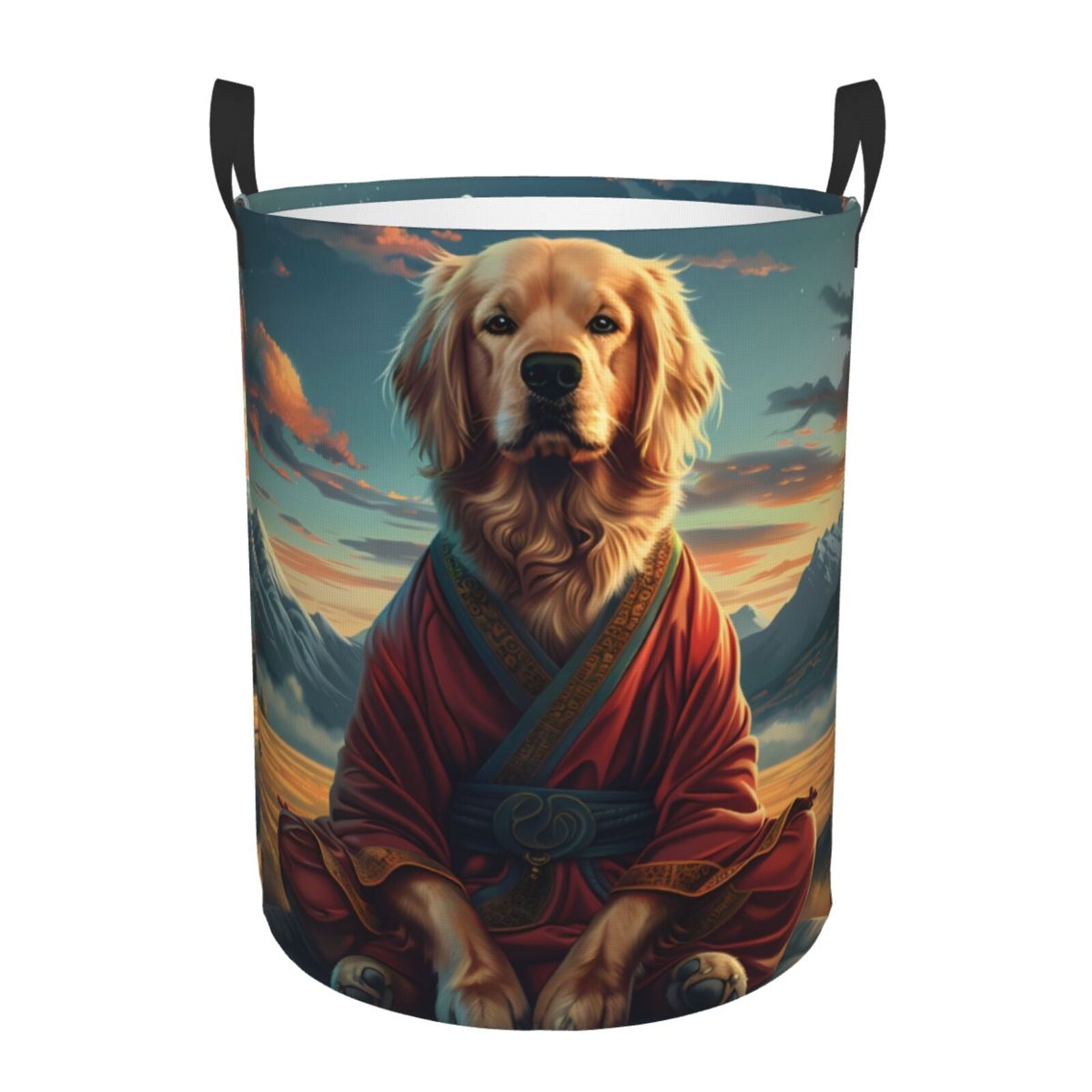 Starry Golden Retriever Quilted Laundry Basket NCU0HNH015