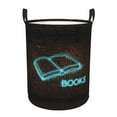 thumbnail image 1 of Laundry Basket, Neon Sign For Books Laundry Hamper Waterproof Laundry Bag Clothes Hamper Laundry Bin with Handles for Bedroom, Living Room, Kids Room, 1 of 6