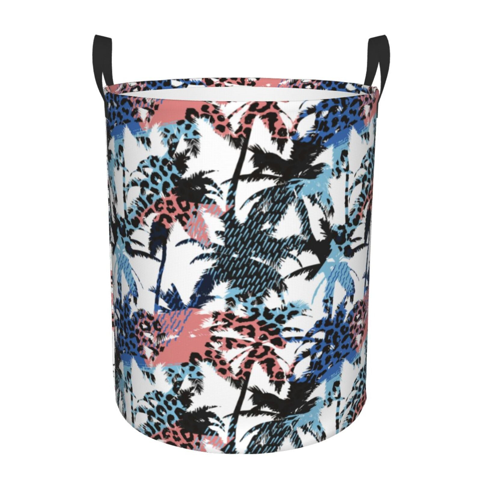 Yellow Palm Tree Hawaiian Print Laundry Basket