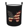 thumbnail image 1 of Laundry Basket, Patriotic USA Butterfly Art Laundry Hamper Waterproof Laundry Bag Clothes Hamper Laundry Bin with Handles for Bedroom, Living Room, Kids Room, 1 of 6