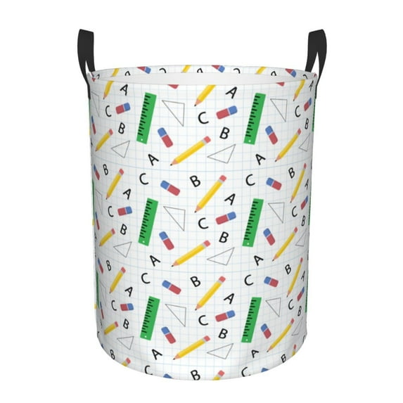 Laundry Basket, Pencil Ruler Waterproof Laundry Hamper With Padded Handles, Clothes Hamper For Laundry, Bedroom, Dorm, Towels, Laundry Bin Easy Storage