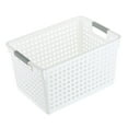 thumbnail image 1 of Laundry Basket Plastic, Laundry Storage Bin, Large Capacity Laundry Organizer with Handle for Clothing and Household Items, Lightweight Durable Plastic, White Color, Ventilated Design, 1 of 5