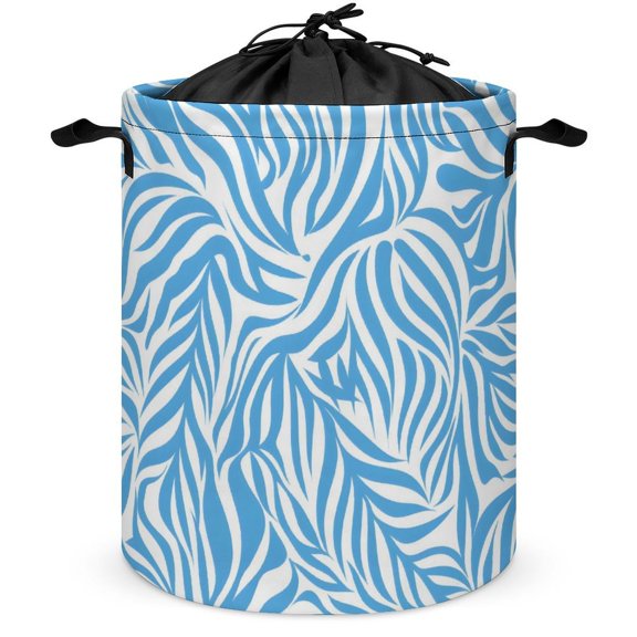 Laundry Basket Pull-Out Convenient Top Dust-Proof Bundle Mouth Design Is Not Moldy Built-In Waterproof Coating Zebra Print Style LightBLue_2 13.8×17.3in
