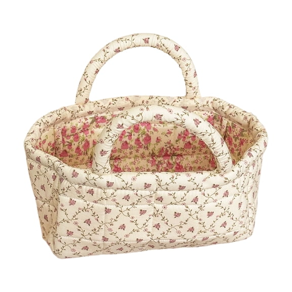 Laundry Basket , Rustic Floral Printed Multi-Functional Storage Bin For Cosmetics Toys Snacks Office Desktop Dorm Closet Bedroom Organization 1 Pack With Breathable Sturdy