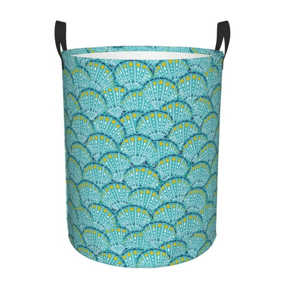 Laundry Basket, Seashells Corals Starfishes Waterproof Laundry Hamper With Padded Handles, Clothes Hamper For Laundry, Bedroom, Dorm, Towels, Laundry Bin Easy Storage