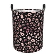 thumbnail image 1 of Laundry Basket, Trendy shiny rose gold leopard Laundry Hamper Waterproof Laundry Bag Clothes Hamper Laundry Bin with Handles for Bedroom, Living Room, Kids Room, 1 of 6