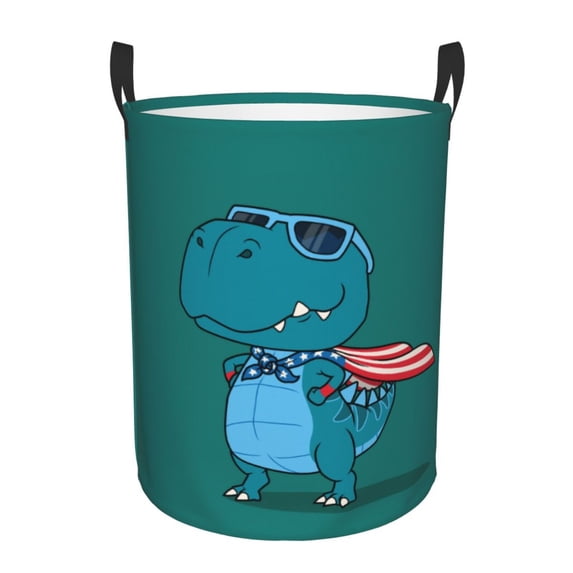 Laundry Basket, USA Super Dino Pride Laundry Hamper Waterproof Laundry Bag Clothes Hamper Laundry Bin with Handles for Bedroom, Living Room, Kids Room