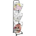 thumbnail image 1 of Laundry Basket on Wheels, 3 Tier Large Laundry Hampers, Rolling Stackable Storage Laundry Cart with Removable Wire Organizer Baskets Clothing Sorting Laundry Baskets, 1 of 7