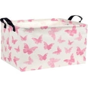 Laundry Basket, ZUEXT Laundry Hamper, Collapsible Laundry Baskets, Dirty Clothes Hamper, Waterproof with Handles for College Dorm, Family (Butterfly)