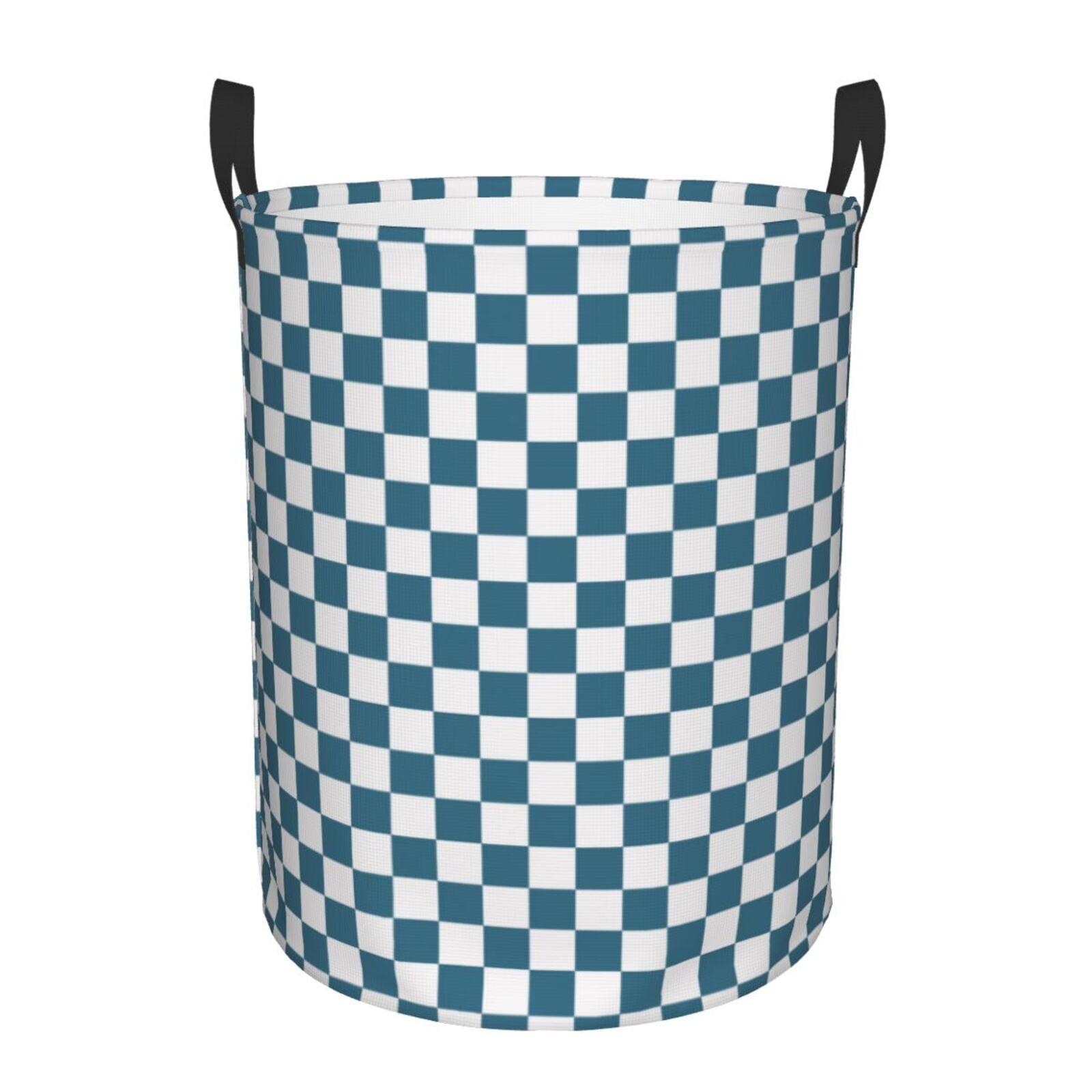 Blue Navy Plaid Tartan Laundry Basket