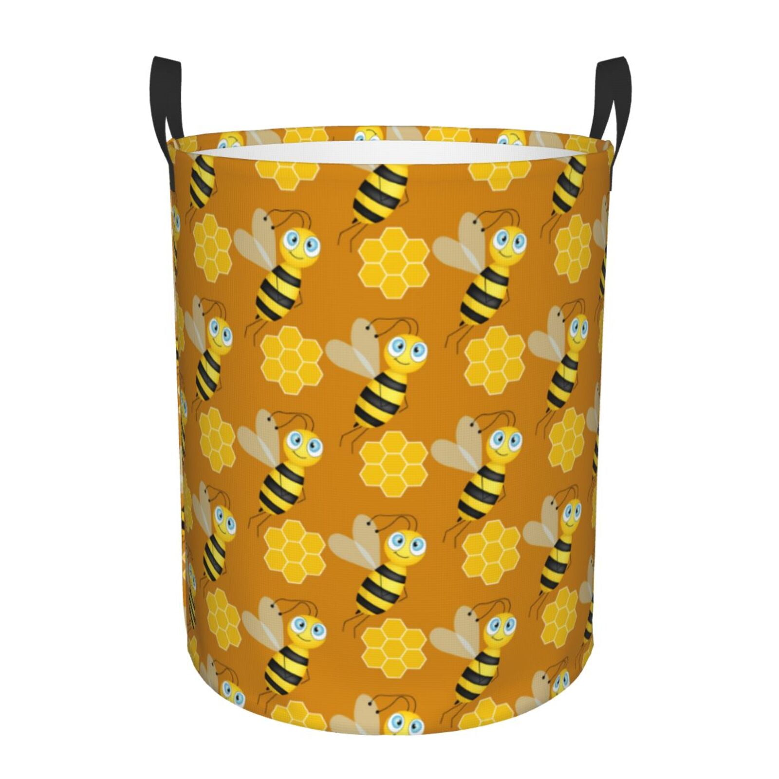 Laundry Basket, funny bees yellow Waterproof Laundry Hamper