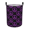 thumbnail image 1 of Laundry Basket, purple hearts peace sign black Laundry Hamper Waterproof Laundry Bag Clothes Hamper Laundry Bin with Handles for Bedroom, Living Room, Kids Room, 1 of 6