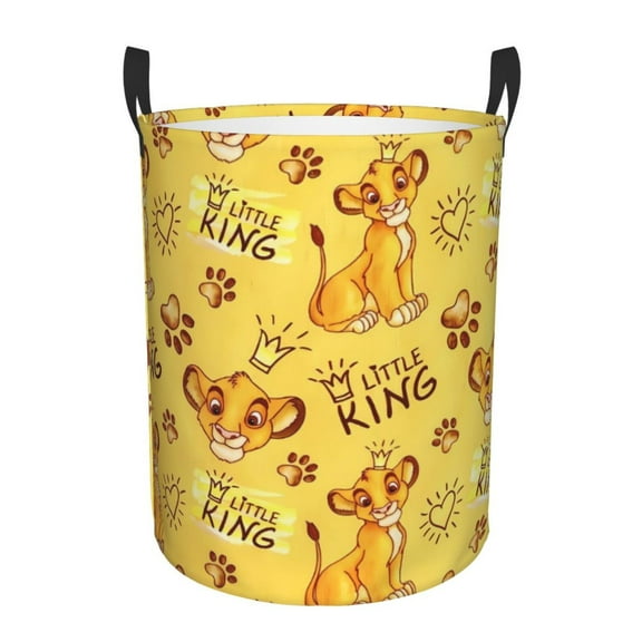 Laundry Basket with Handles The Lion King Circular Hamper Dirty Clothes Storage Basket For Home Bathroom Small