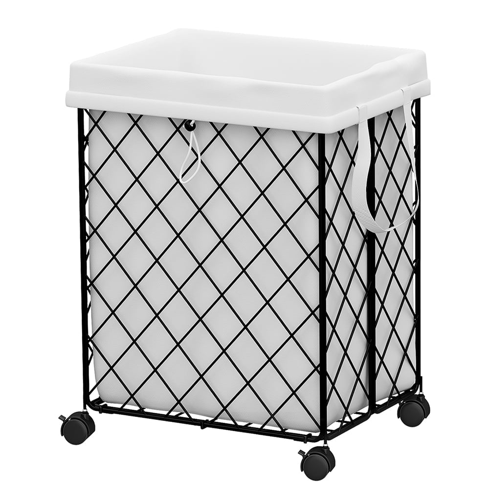 Laundry Basket with Wheels, 93L Rolling Laundry Hamper with Detachable ...