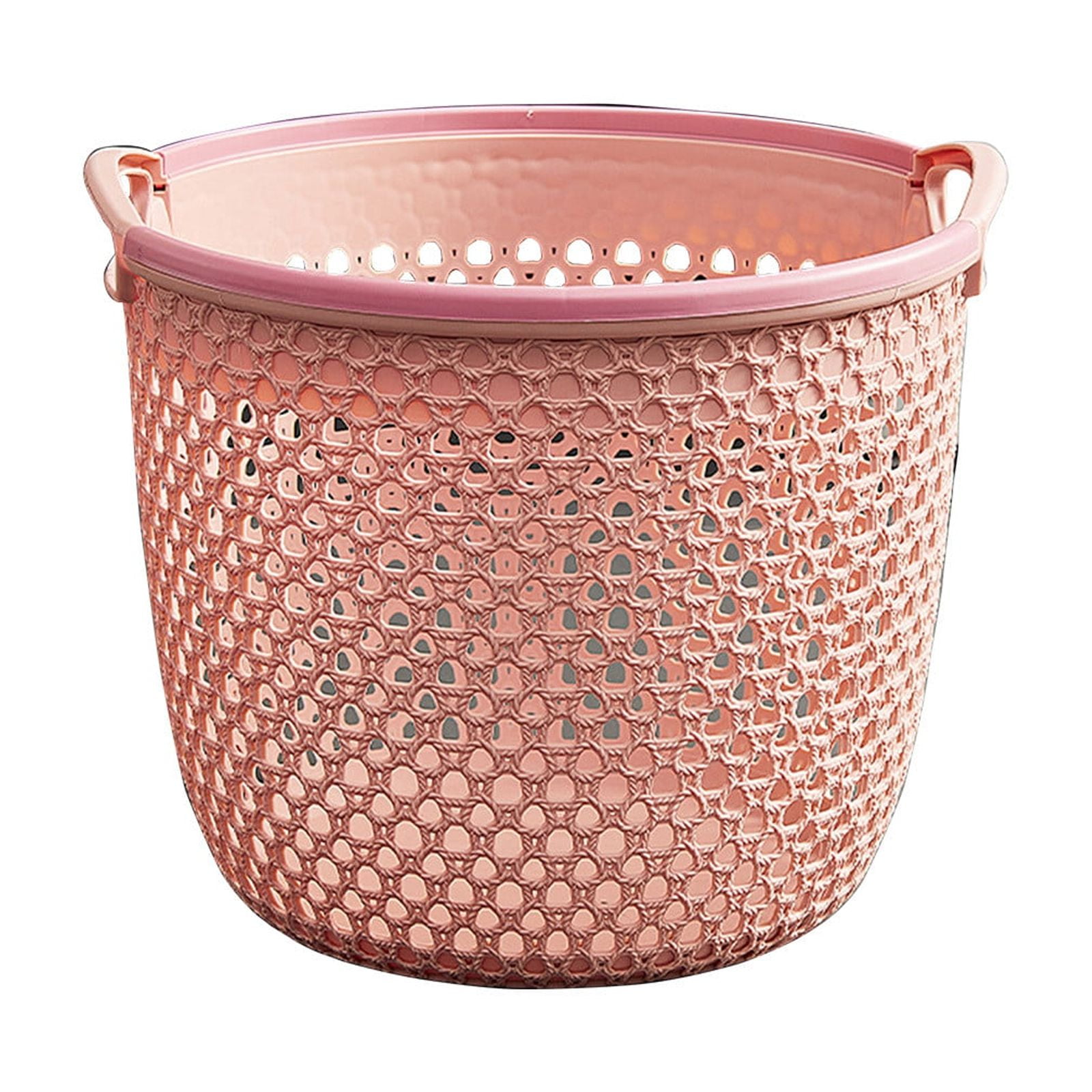 Peach Foldable Laundry Basket - Waterproof Hamper With Handles For Nursery, Dorm, Bedroom, 17.3x16.5 Inches