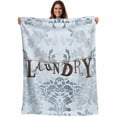 thumbnail image 1 of Laundry Blue Blanket Soft Cozy Warm Throw Blanket for Couch, Plush Fuzzy Flannel Fleece Blankets for Sofa, Vintage Boho Modern Country Style Flower Bed Blankets Lightweight Gifts for Women, 40"x50", 1 of 9