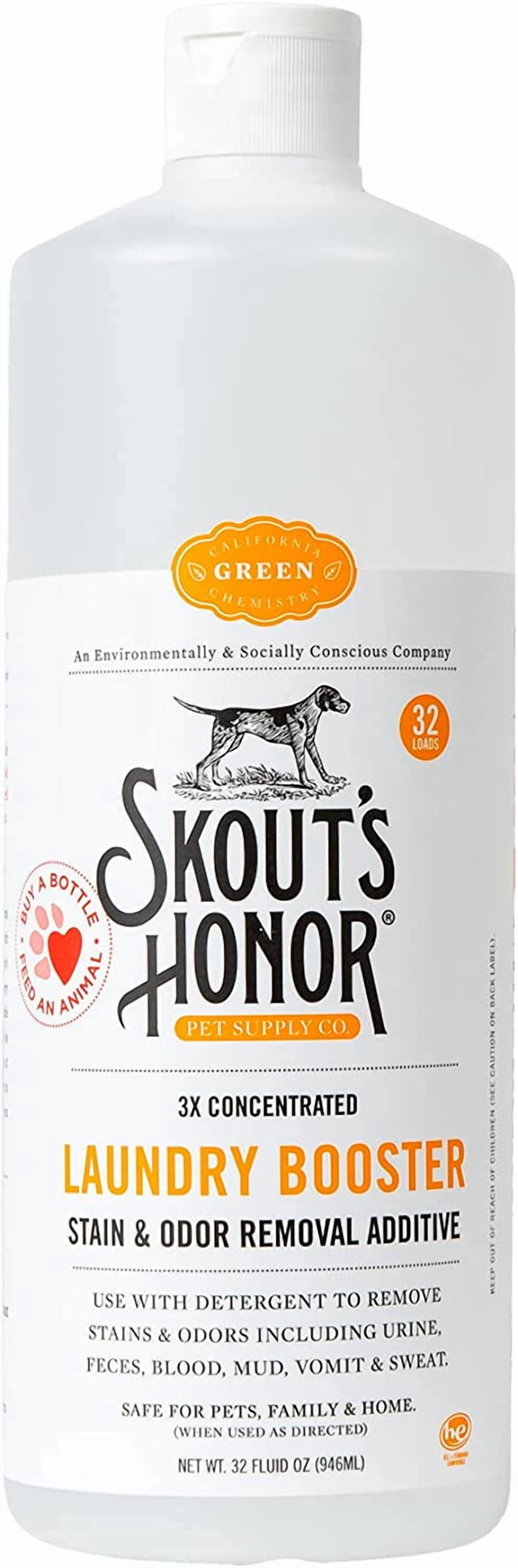 Laundry Booster Stain & Odor Removal Additive - Plant-Powered Formula for Pet Bedding, Clothing, and Washable Pee Pads - Eco-Friendly & Cruelty-Free, 32 oz