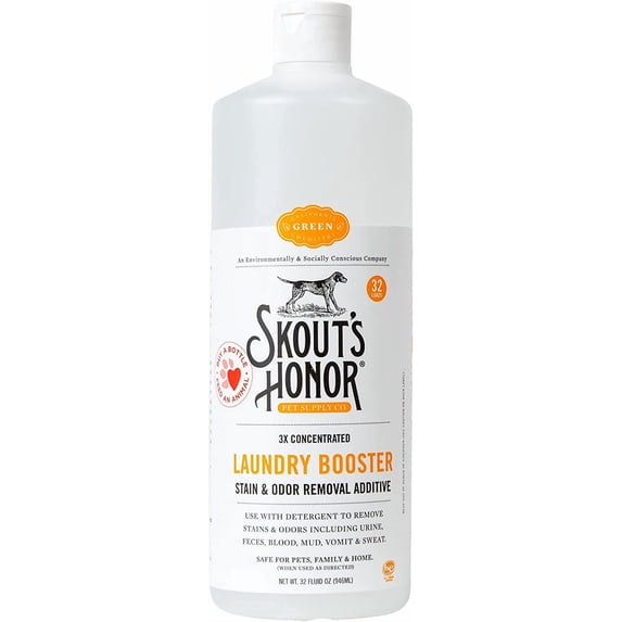 Laundry Booster - Stain and Odor Removing Additive - Plant-Powered Formula, Suitable for Pet Bedding, Clothing, and Washable Diapers - Eco-Friendly and Cruelty-Free, 32 Ounces