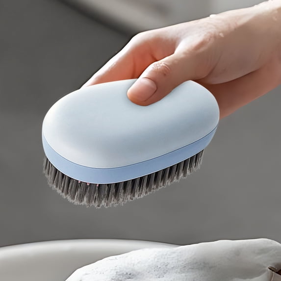 Laundry Brush Soft Bristles Stain Scrubber for Clothes Carpet Upholstery, 4.5x2.6x1.9in Handheld Cleaning Tool for Delicates Lint Dirt Grime, Home Kitchen Bathroom Use