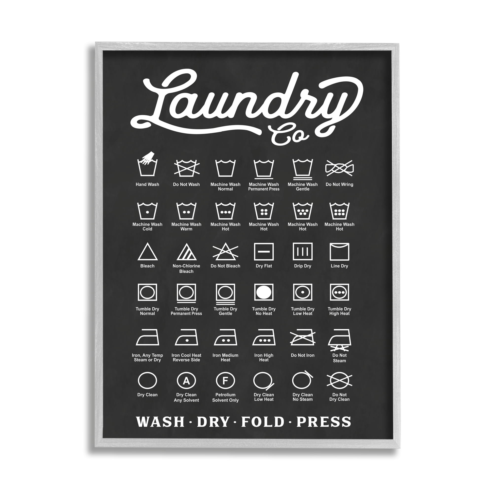 Stupell Industries Laundry Business Symbols Chart Simple Shapes ,11 x 14,Designed by Lettered and Lined