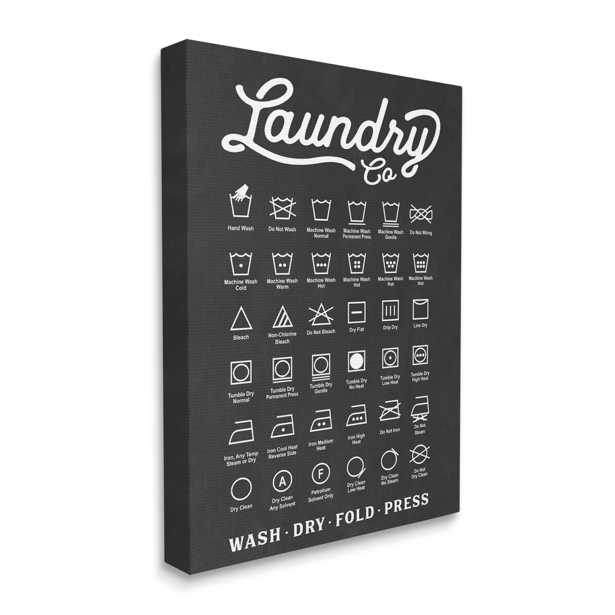 Stupell Industries Laundry Business Symbols Chart Simple Shapes ,16 x 20,Designed by Lettered and Lined