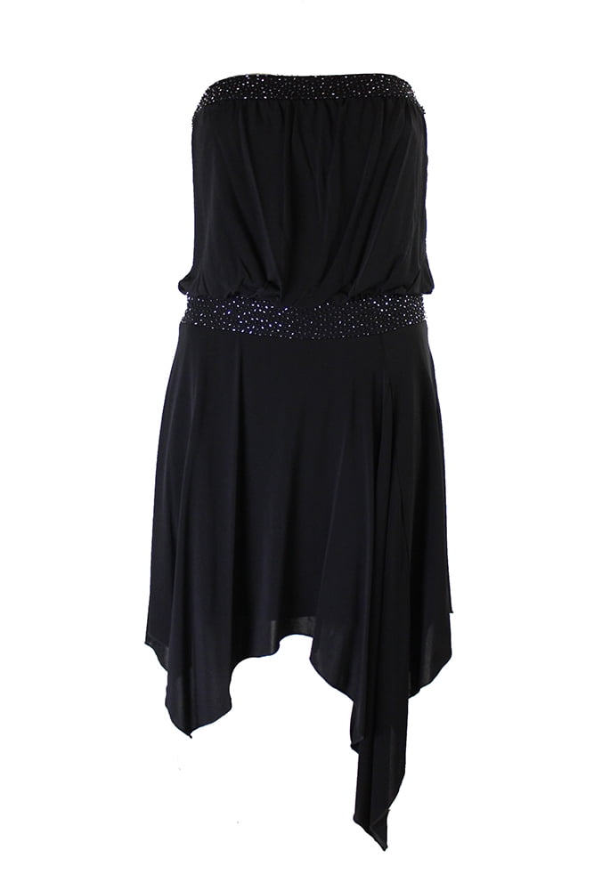Laundry By Shelli Segal Black Strapless Bead-Trim Chiffon Dress 0 -  Walmart.com
