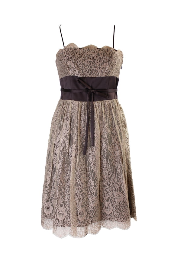 Laundry By Shelli Segal Dune Lace Overlay Tie-Front Dress 0