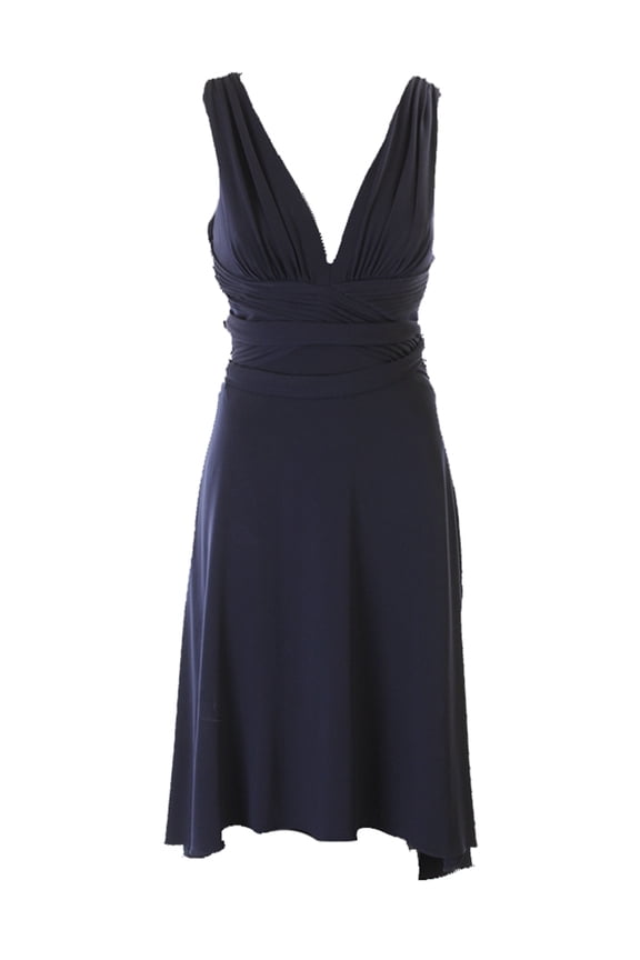 Laundry By Shelli Segal Navy Sleeveless Pleated-Front Dress 2