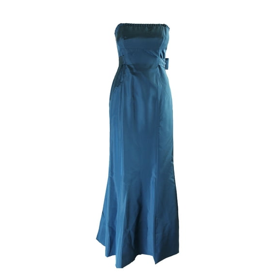 Laundry By Shelli Segal Teal Ruffle-Trim Strapless Dress 6