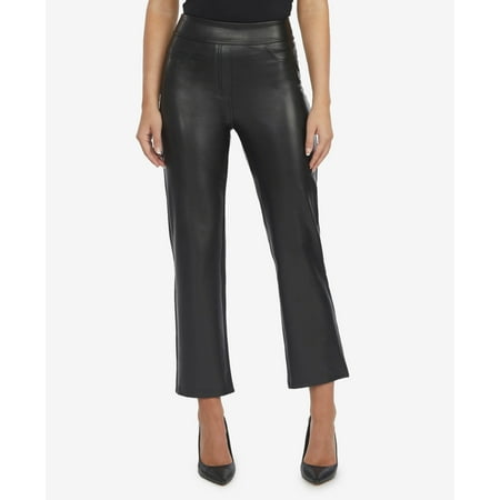 Laundry By Shelli Segal Women's Faux Leather Straight Leg Pants Black Size Large