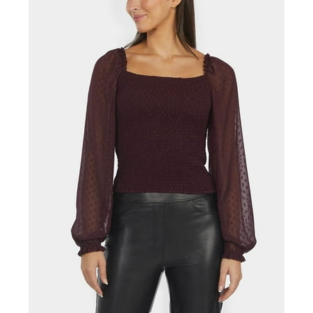 Laundry By Shelli Segal Women's Square Neck Blouse Purple Size X-Small