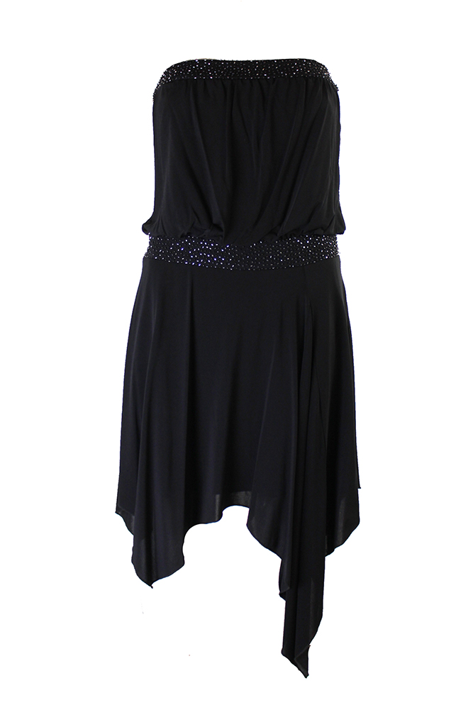 laundry by shelli segal black one shoulder dress Vtg Laundry by Shelli Segal Black One