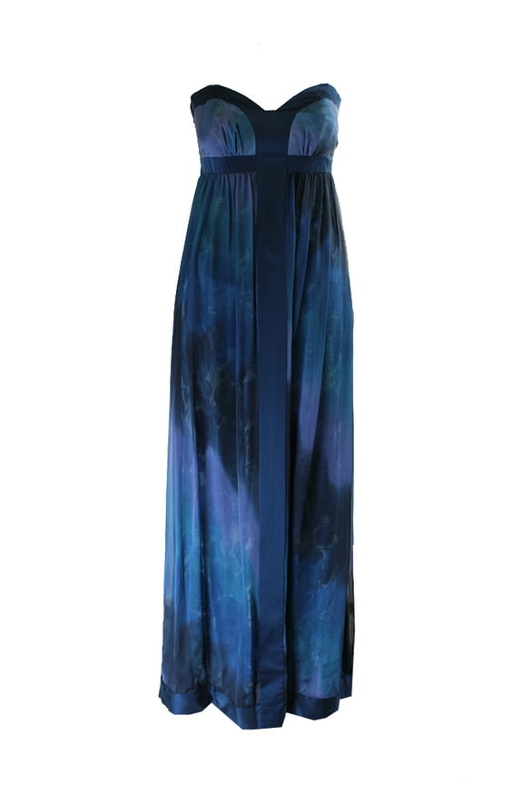 Laundry By Shelli Segal Womens Blue Strapless Chiffon Dress 2
