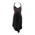 thumbnail image 1 of Laundry By Shelli Segal Womens Brown Bead-Trim Pleated Halter Dress 12, 1 of 1