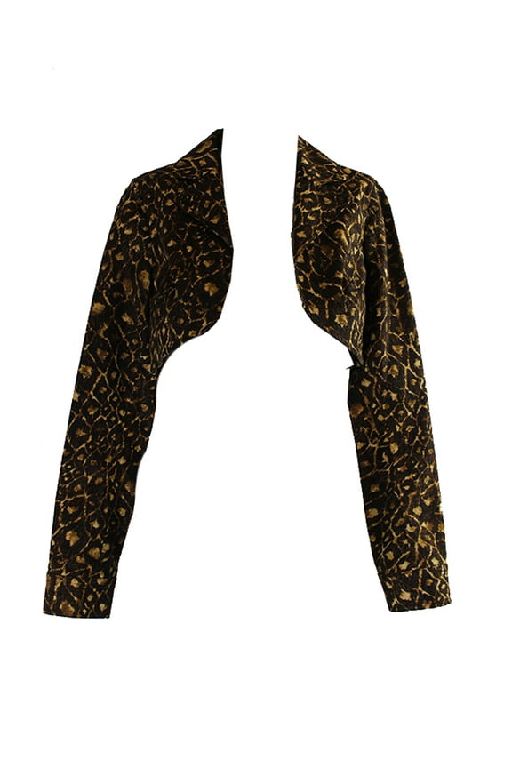 Laundry By Shelli Segal Womens Brown Multi Animal-Print Bolero Jacket 0