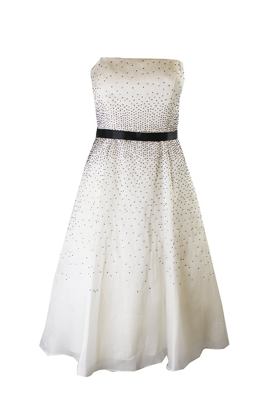 Laundry By Shelli Segal Womens Ivory Strapless Beaded Dress 2